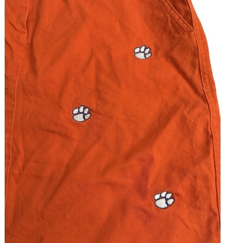 Campus Chinos Clemson Orange Paw Print Embroidered Chino‎ Skirt Women's Size 10